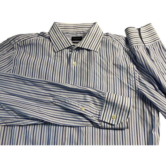 Valentino Roma Shirt Mens 15.5 42 Slim Fit Medium M Long Sleeve Button Up Blue - Picture 3 of 7